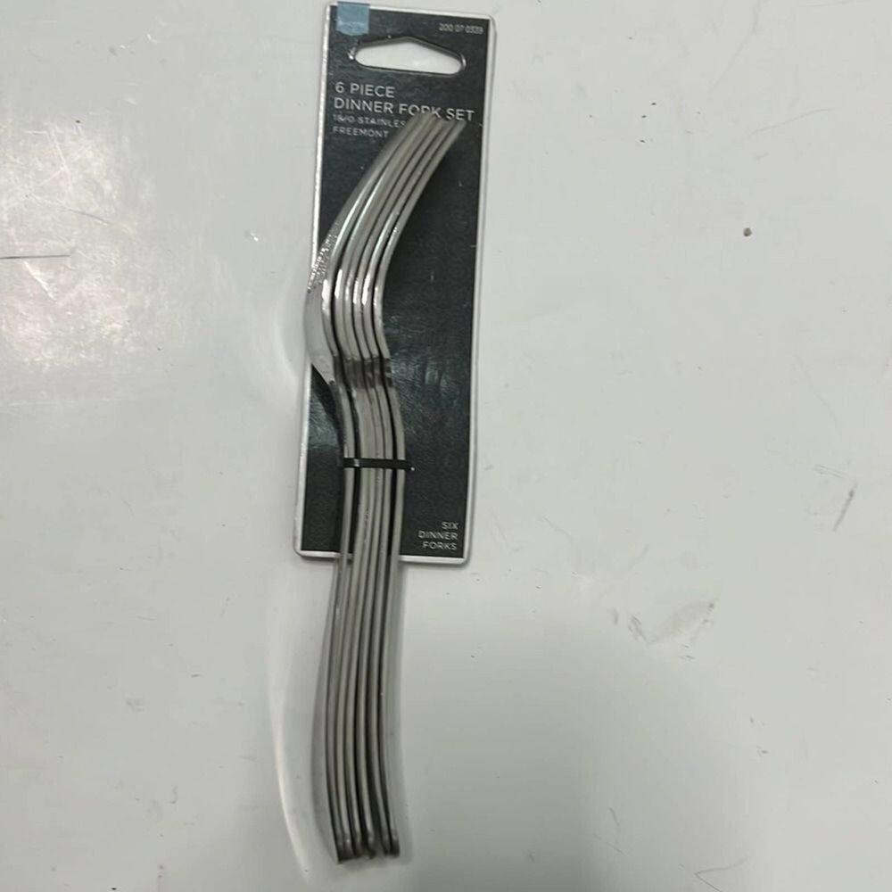NWT HOME‎ 6 PIECE DINNER FORK SET 18/0 STAINLESS STEEL FREEMONT